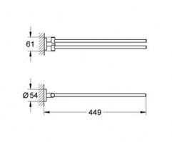 TOALLERO DOBLE GIRATORIO ESSENTIALS GROHE